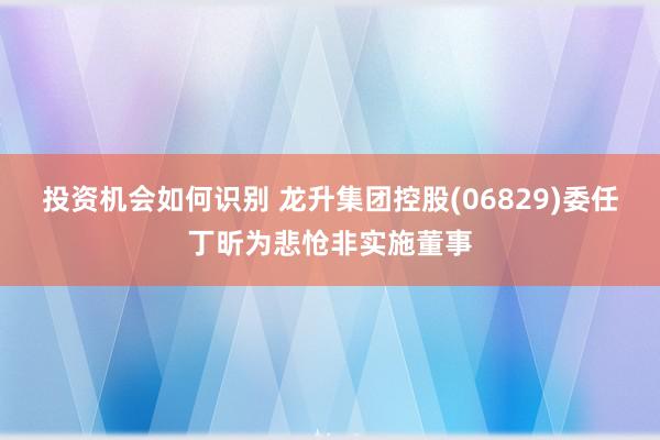 投资机会如何识别 龙升集团控股(06829)委任丁昕为悲怆非实施董事