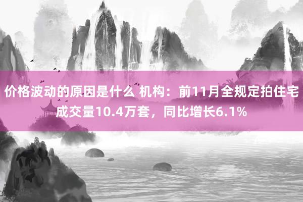 价格波动的原因是什么 机构：前11月全规定拍住宅成交量10.4万套，同比增长6.1%