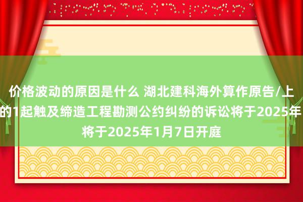 价格波动的原因是什么 湖北建科海外算作原告/上诉东说念主的1