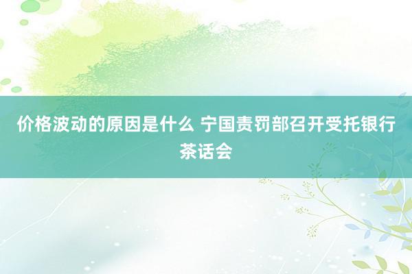 价格波动的原因是什么 宁国责罚部召开受托银行茶话会