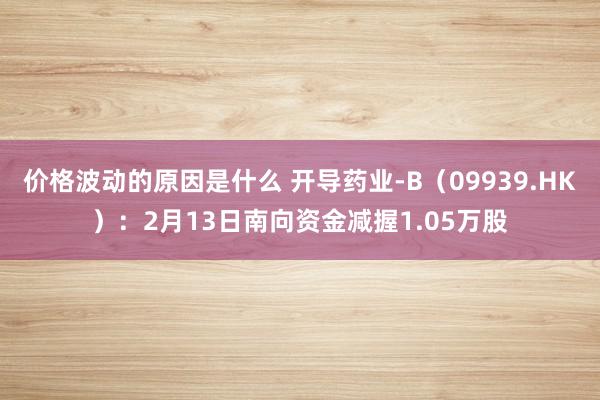 价格波动的原因是什么 开导药业-B（09939.HK）：2月13日南向资金减握1.05万股