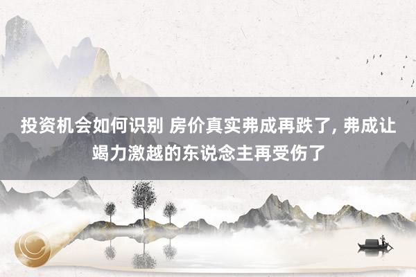 投资机会如何识别 房价真实弗成再跌了, 弗成让竭力激越的东说念主再受伤了