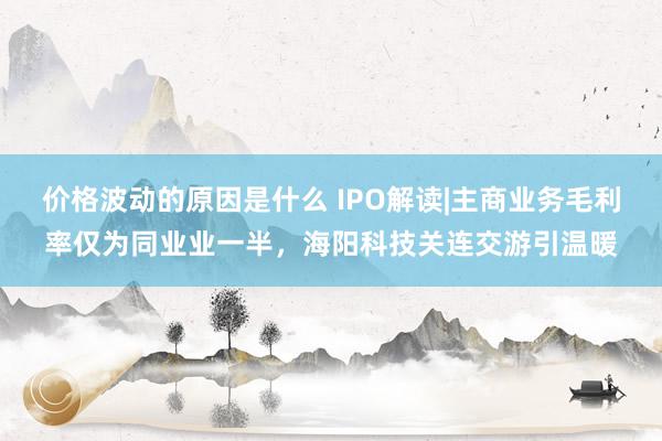 价格波动的原因是什么 IPO解读|主商业务毛利率仅为同业业一半，海阳科技关连交游引温暖